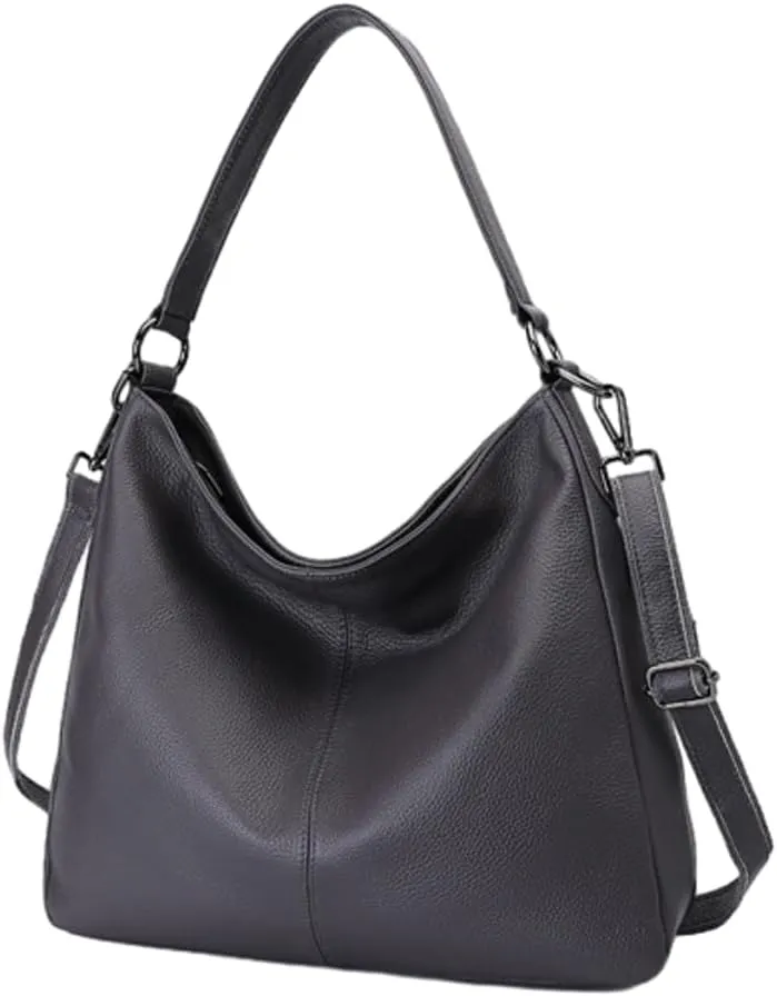 Slouchy Hobo Bags for Women Genuine Leather Large Shoulder Bag Crossbody Purse Satchel Tote Handbag Top Handle Bag