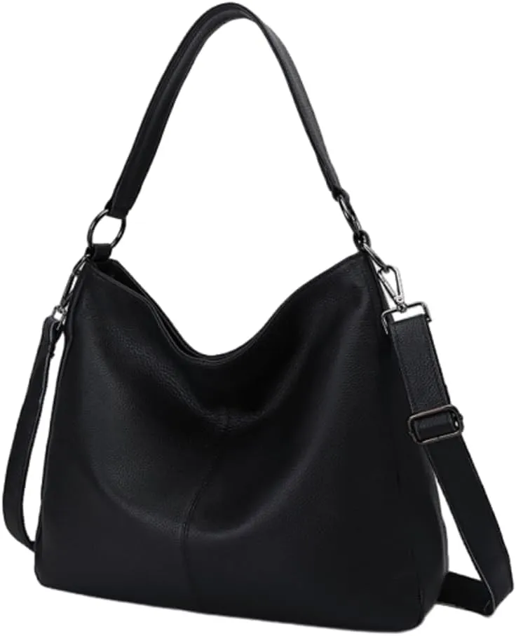 Slouchy Hobo Bags for Women Genuine Leather Large Shoulder Bag Crossbody Purse Satchel Tote Handbag Top Handle Bag