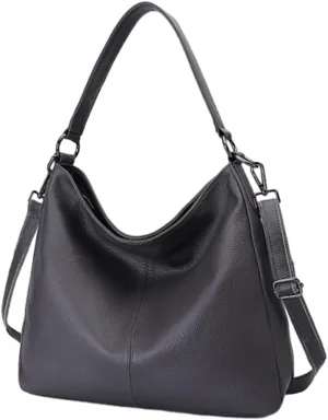 Slouchy Hobo Bags for Women Genuine Leather Large Shoulder Bag Crossbody Purse Satchel Tote Handbag Top Handle Bag