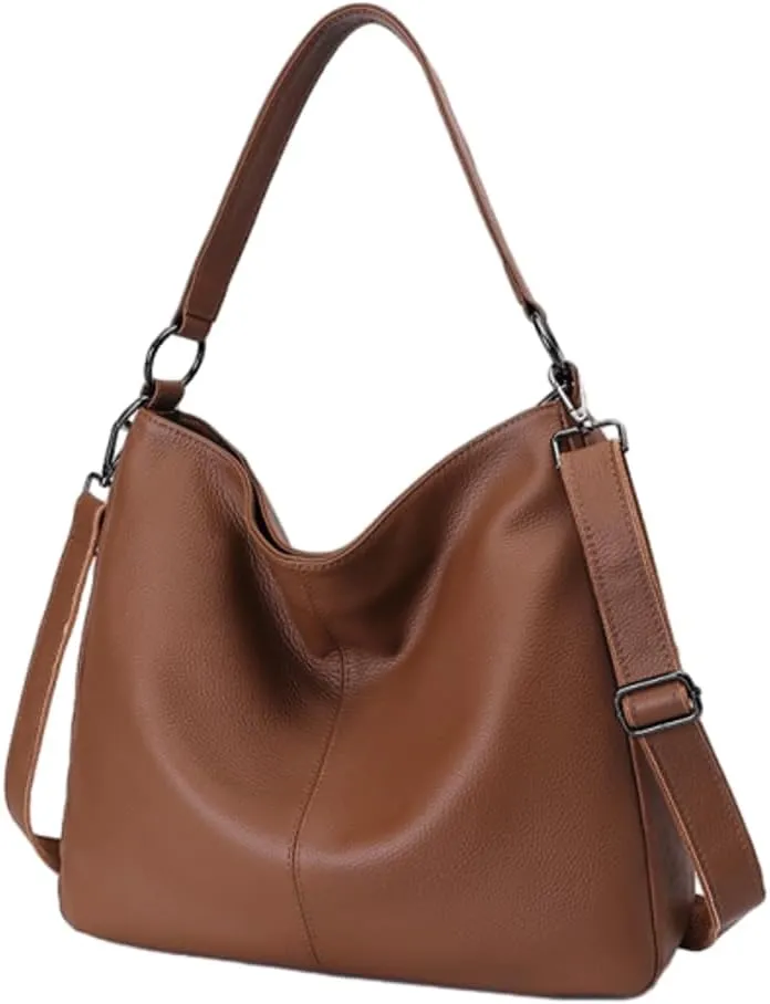Slouchy Hobo Bags for Women Genuine Leather Large Shoulder Bag Crossbody Purse Satchel Tote Handbag Top Handle Bag