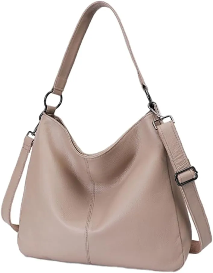 Slouchy Hobo Bags for Women Genuine Leather Large Shoulder Bag Crossbody Purse Satchel Tote Handbag Top Handle Bag