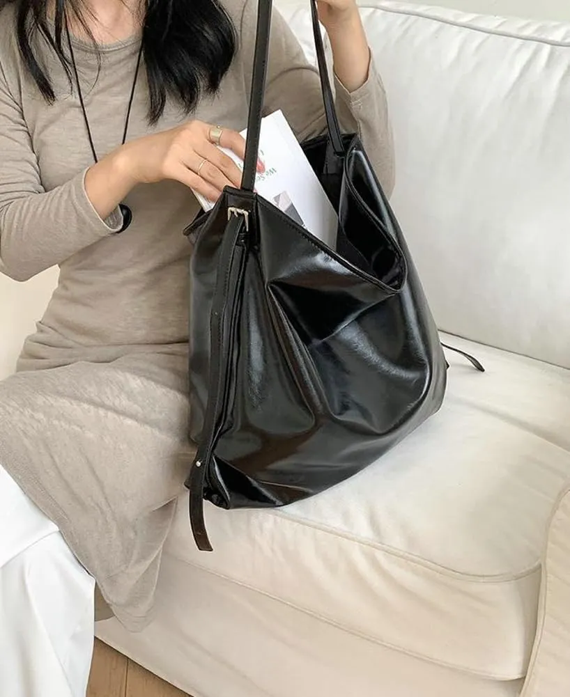 Slouchy Shoulder Bag Suede Hobo Bags for Women Retro Crossbody Purse Brown Tote Handbag Large Work Travel Satchel