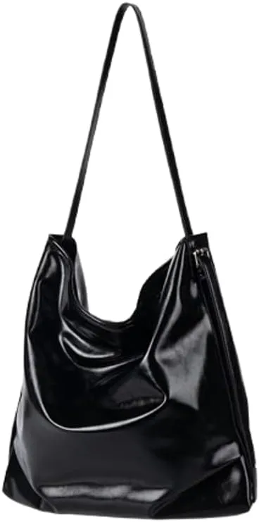 Slouchy Shoulder Bag Suede Hobo Bags for Women Retro Crossbody Purse Brown Tote Handbag Large Work Travel Satchel