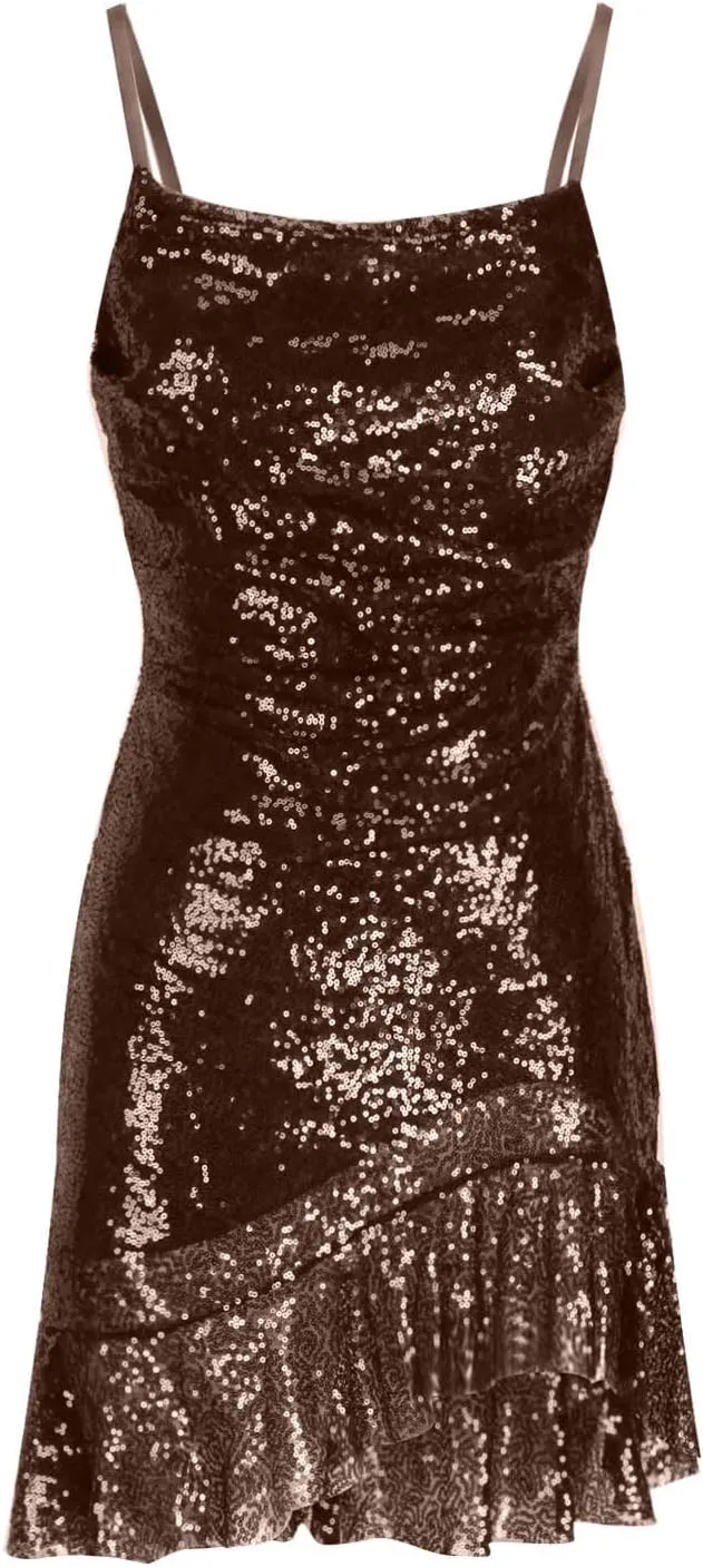 Sparkly Sequin Homecoming Dresses for Womens 2025 Spaghetti Straps Short Mini Prom Cocktail Gowns