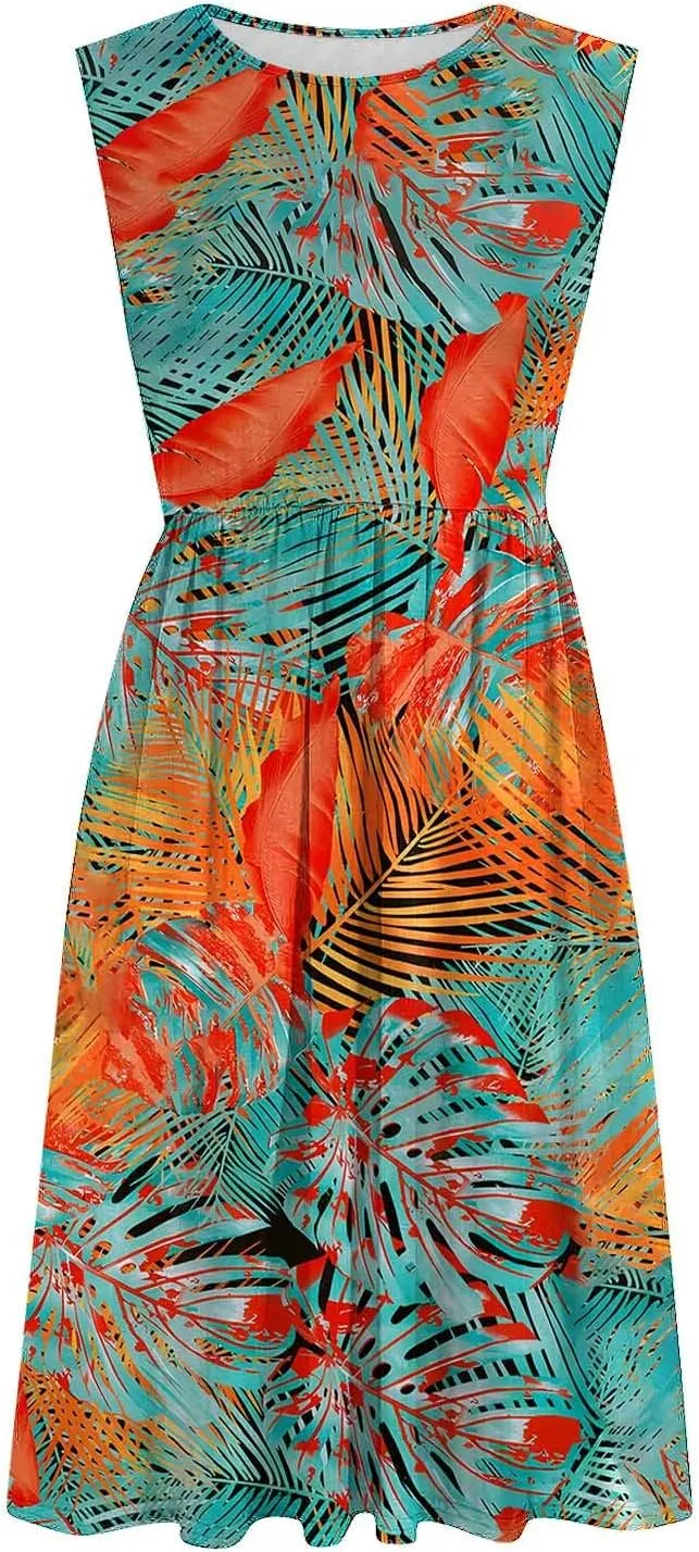 Spring Summer Dresses for Women 2025 Sleeveless Floral Maxi Vintage Dress Beach Vacation Sundress Cruise Outfits