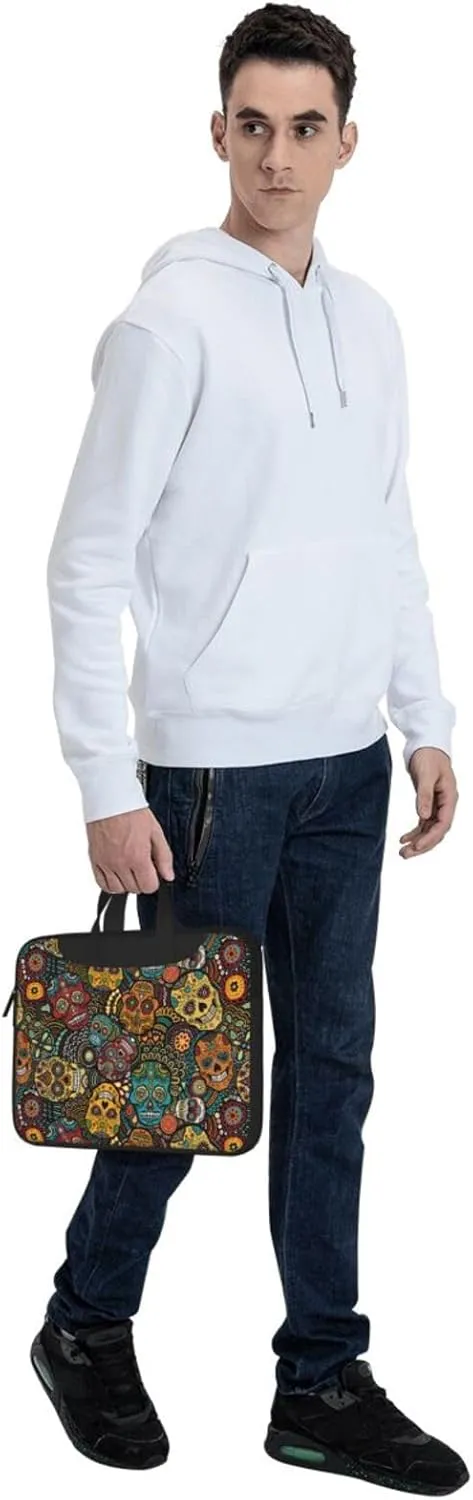 Sugar Skulls Print Print Work Casual Office Laptop Shoulder Messenger Bag 13 inch 14 inch 15.6 inch