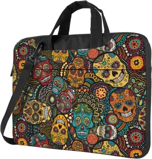 Sugar Skulls Print Print Work Casual Office Laptop Shoulder Messenger Bag 13 inch 14 inch 15.6 inch