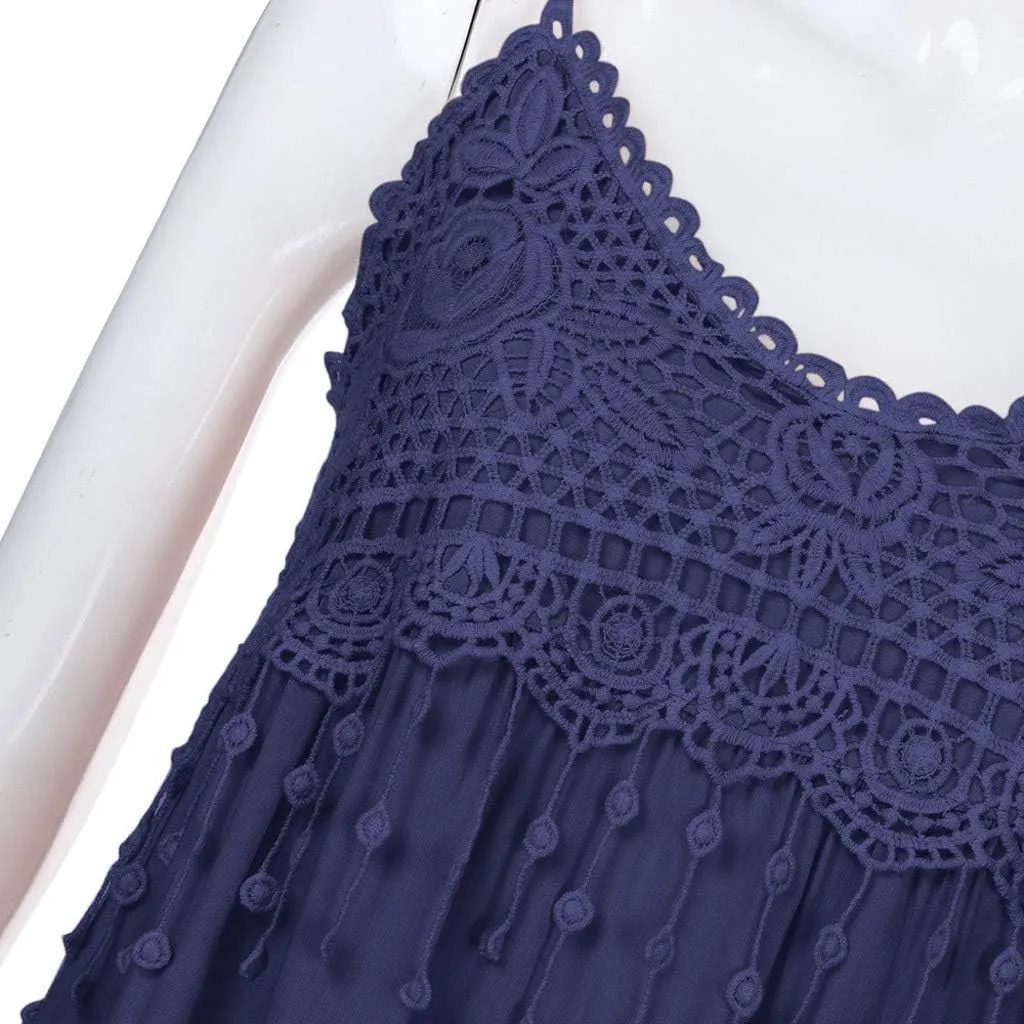 Summer Dresses for Women 2024 Sleeveless Strappy Party Formal Dress Summer Beach Loose Fit Flowy Maxi Sundress