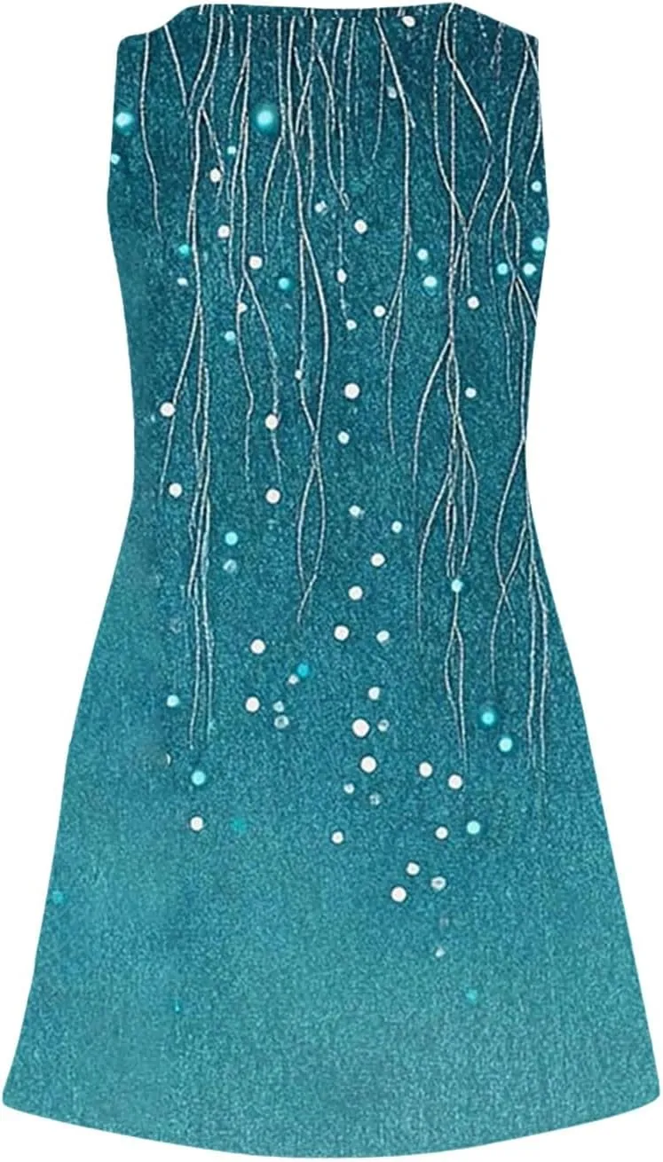 Summer Dresses for Women 2025 Casual Loose V Neck Sleeveless Sundresses Boho Tank Hawaiian Beach Dresses with Pockets