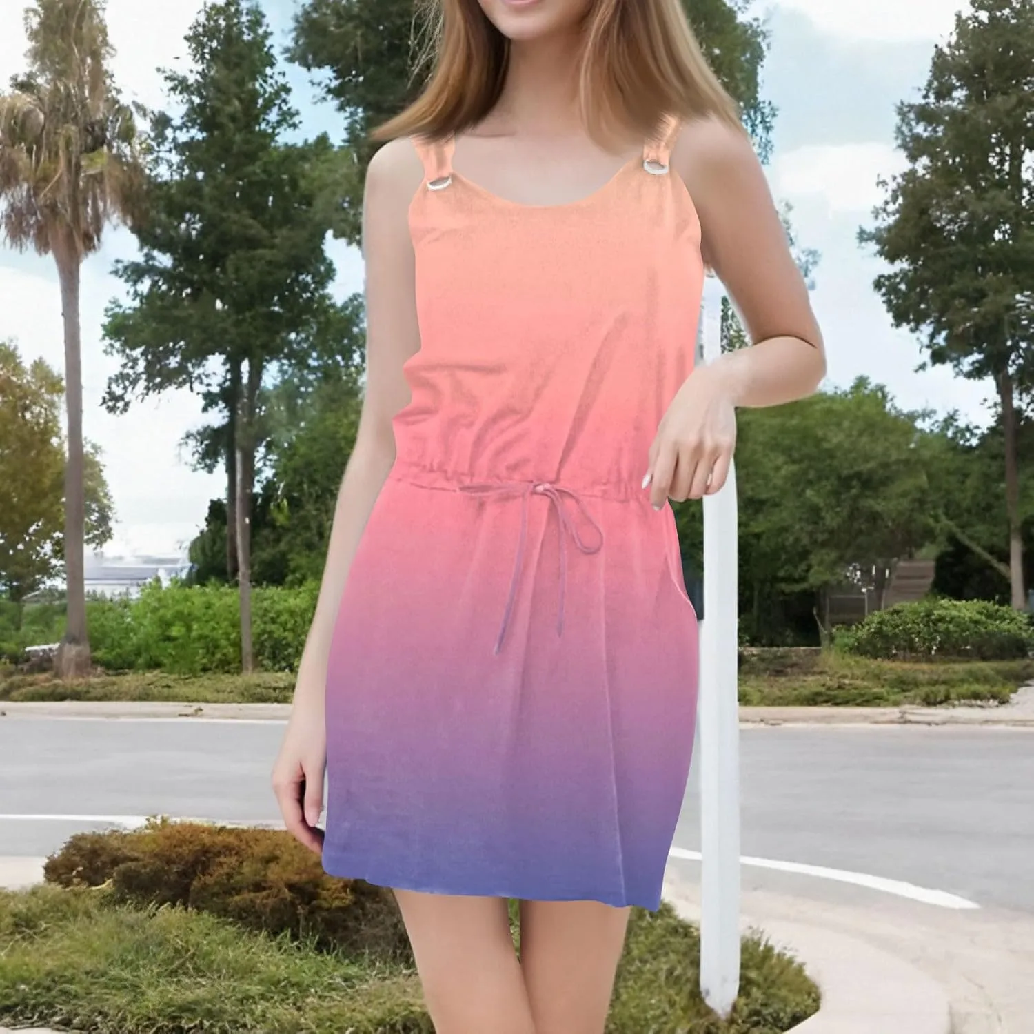 Summer Dresses for Women 2025 Sundresses Sleeveless Beach Casual Loose Tank Boho Sun Dresses.
