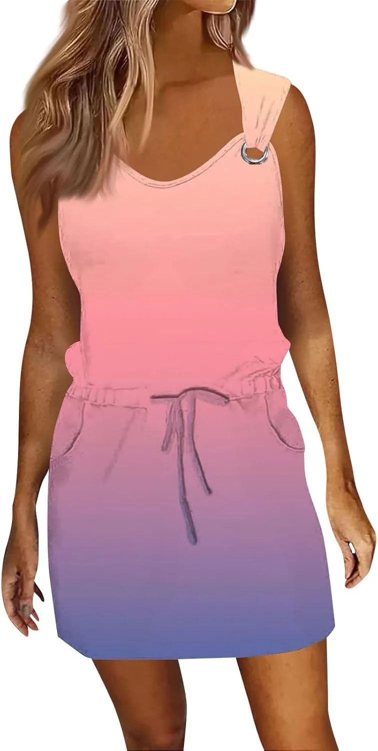 Summer Dresses for Women 2025 Sundresses Sleeveless Beach Casual Loose Tank Boho Sun Dresses.