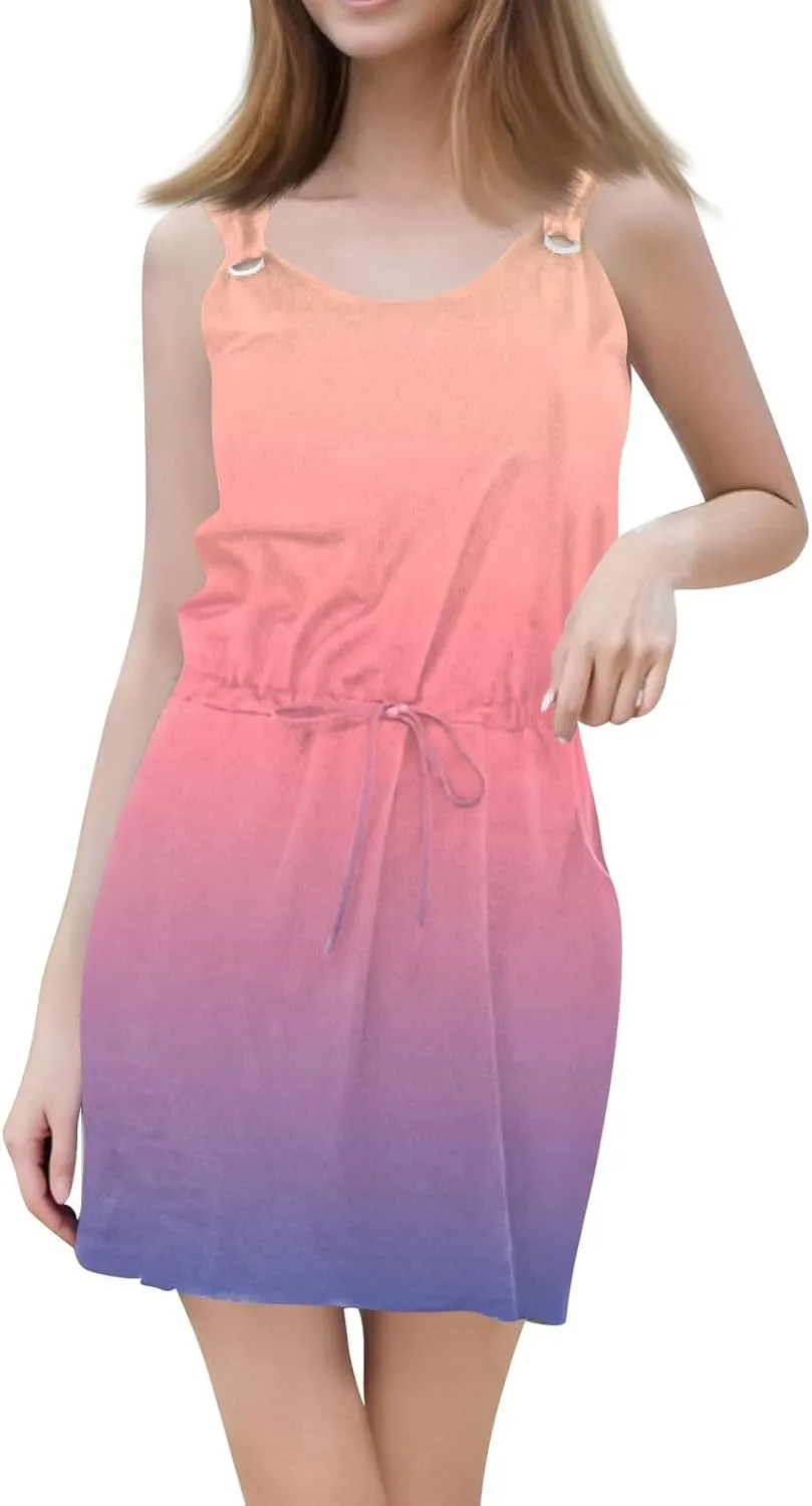 Summer Dresses for Women 2025 Sundresses Sleeveless Beach Casual Loose Tank Boho Sun Dresses.
