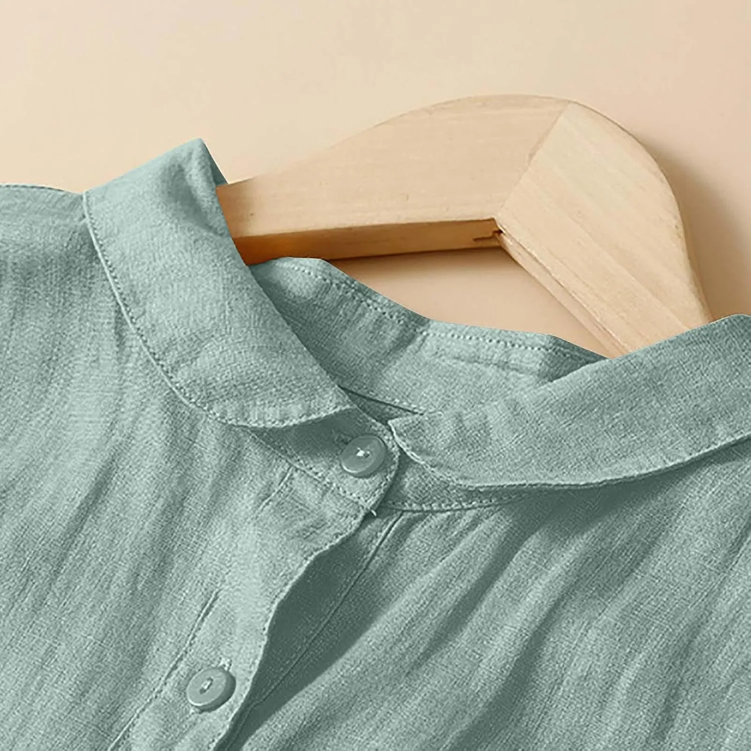 Summer Plus Size Cotton Linen Solid Dresses for Women Short Sleeve Crew Neck Loose Midi Dress