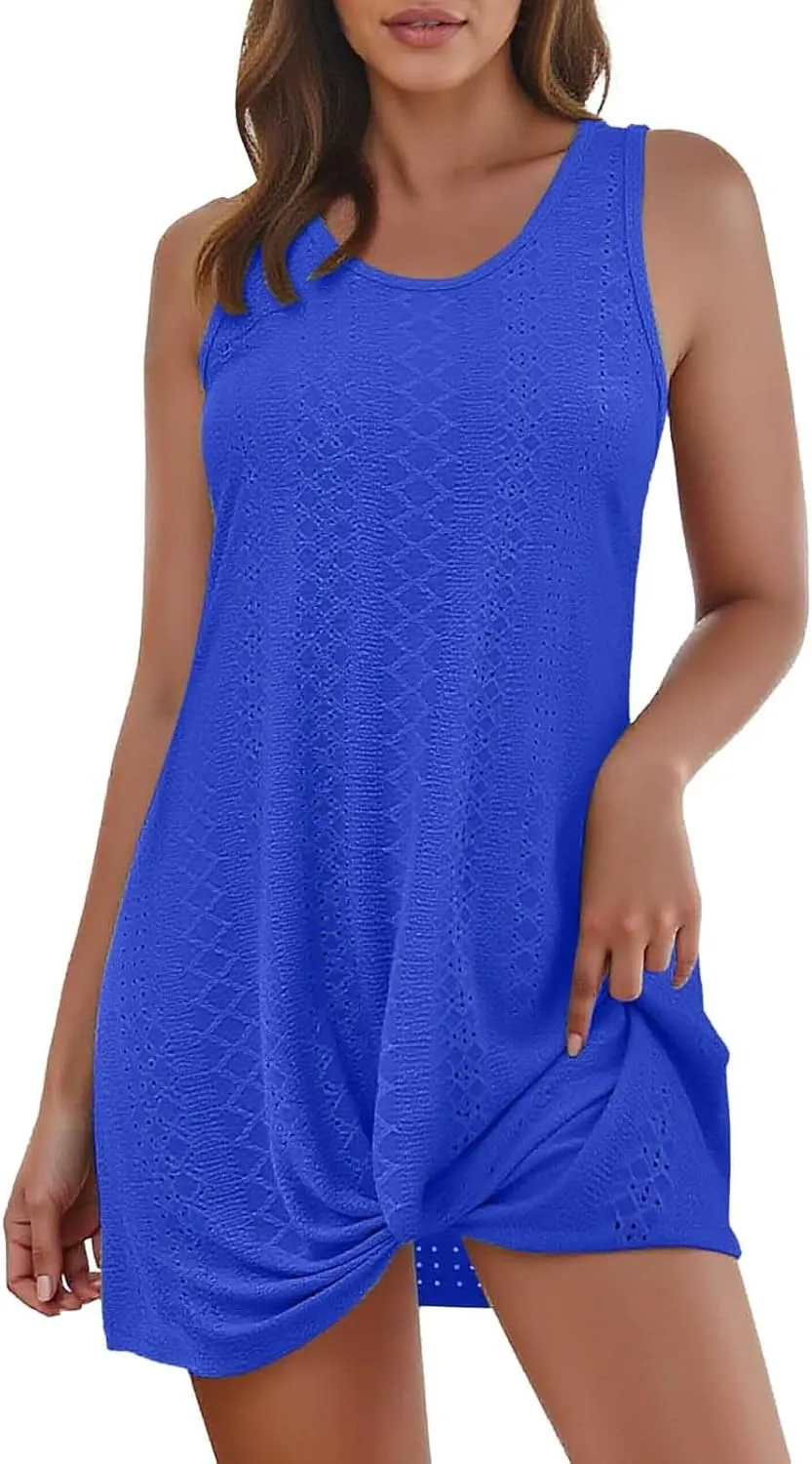 Sundresses for Women 2025 Summer Boho Halter Deep V Neck Shundress Patchwork Mini Dresses Going Out Short Dress