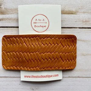 Tan Faux Leather Hair Clip