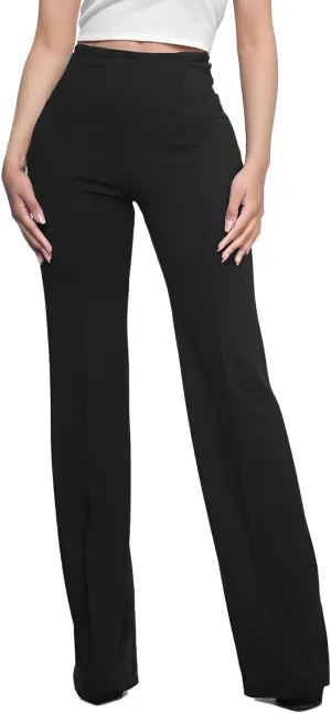 Tooluck Women's High Waist Dress Pants Trouser Black