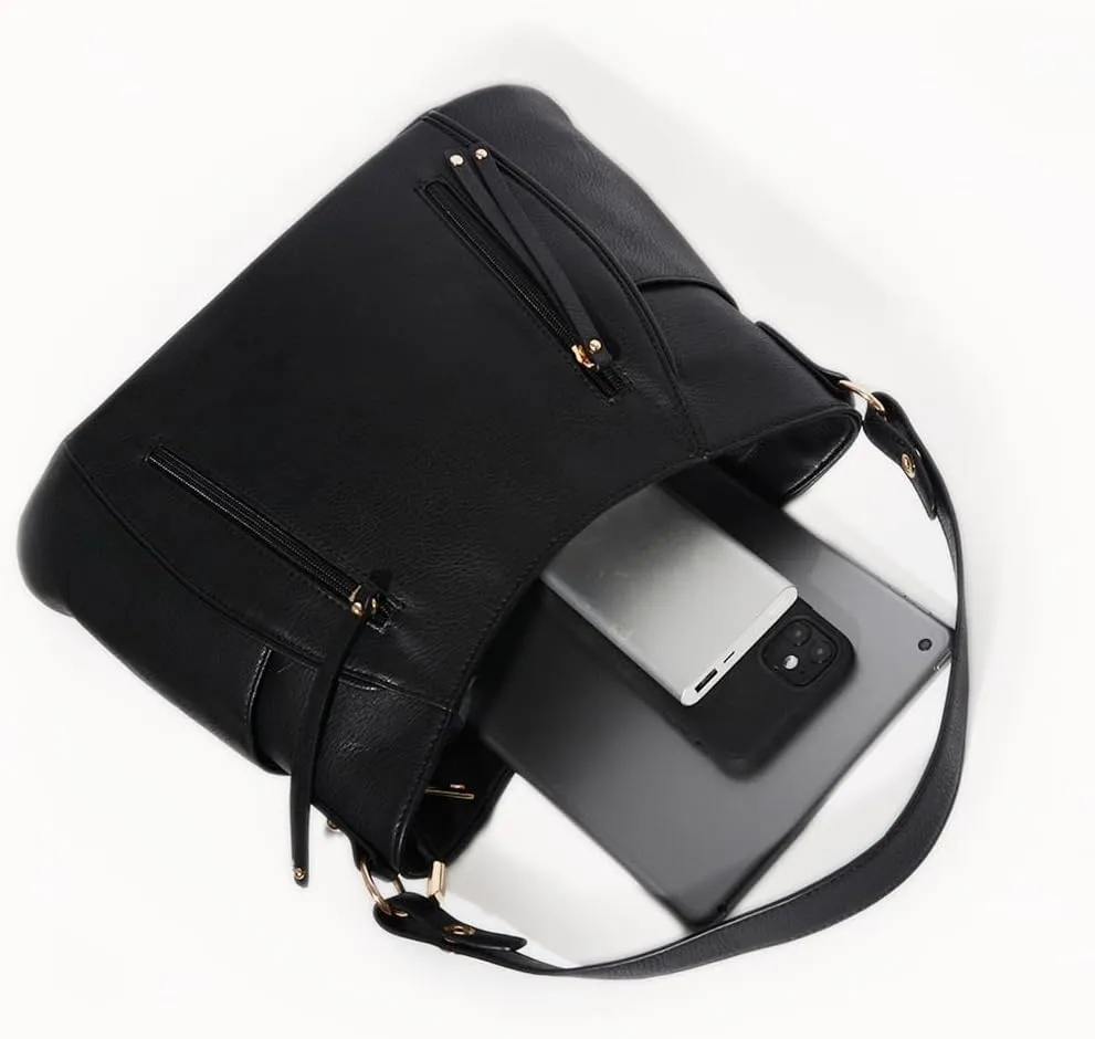 Tote Bag for Women Fashion PU Leather Hobo Shoulder Bags with Zipper for Work, Casual, Travel