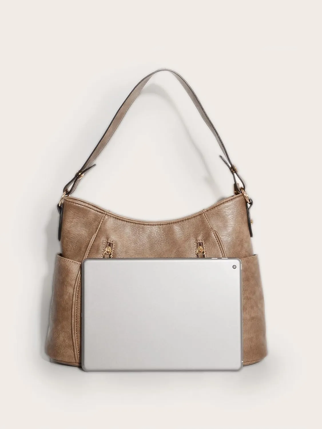 Tote Bag for Women Fashion PU Leather Hobo Shoulder Bags with Zipper for Work, Casual, Travel
