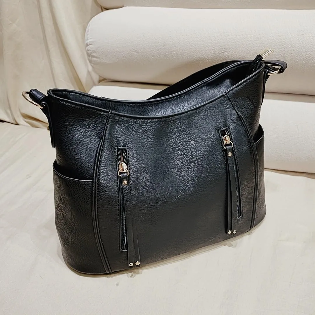 Tote Bag for Women Fashion PU Leather Hobo Shoulder Bags with Zipper for Work, Casual, Travel