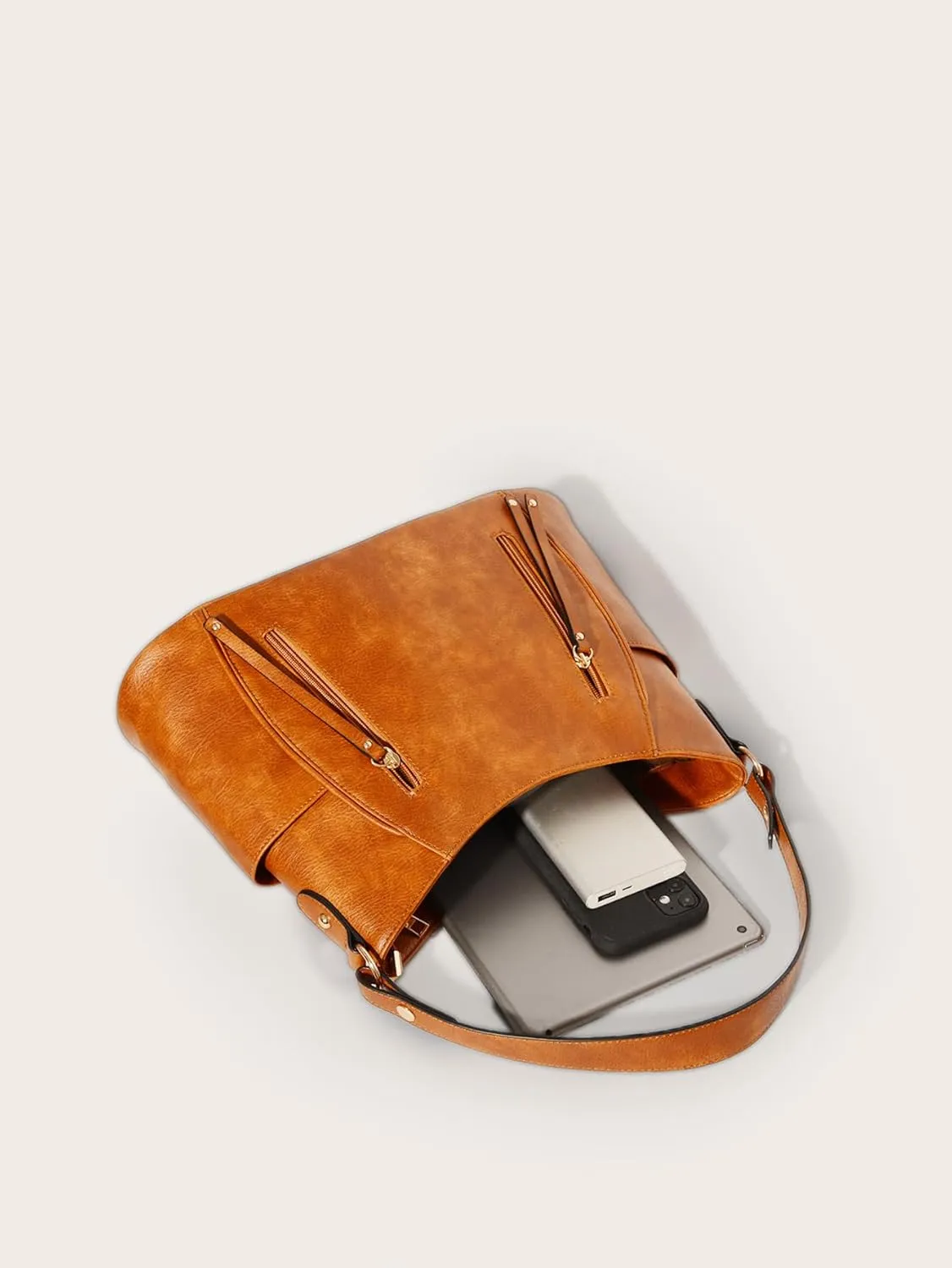 Tote Bag for Women Fashion PU Leather Hobo Shoulder Bags with Zipper for Work, Casual, Travel