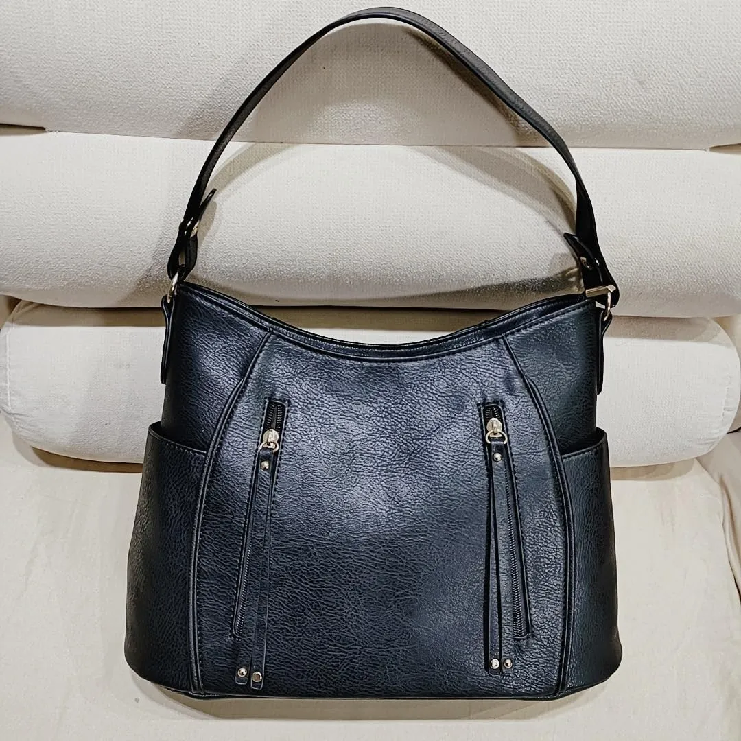 Tote Bag for Women Fashion PU Leather Hobo Shoulder Bags with Zipper for Work, Casual, Travel