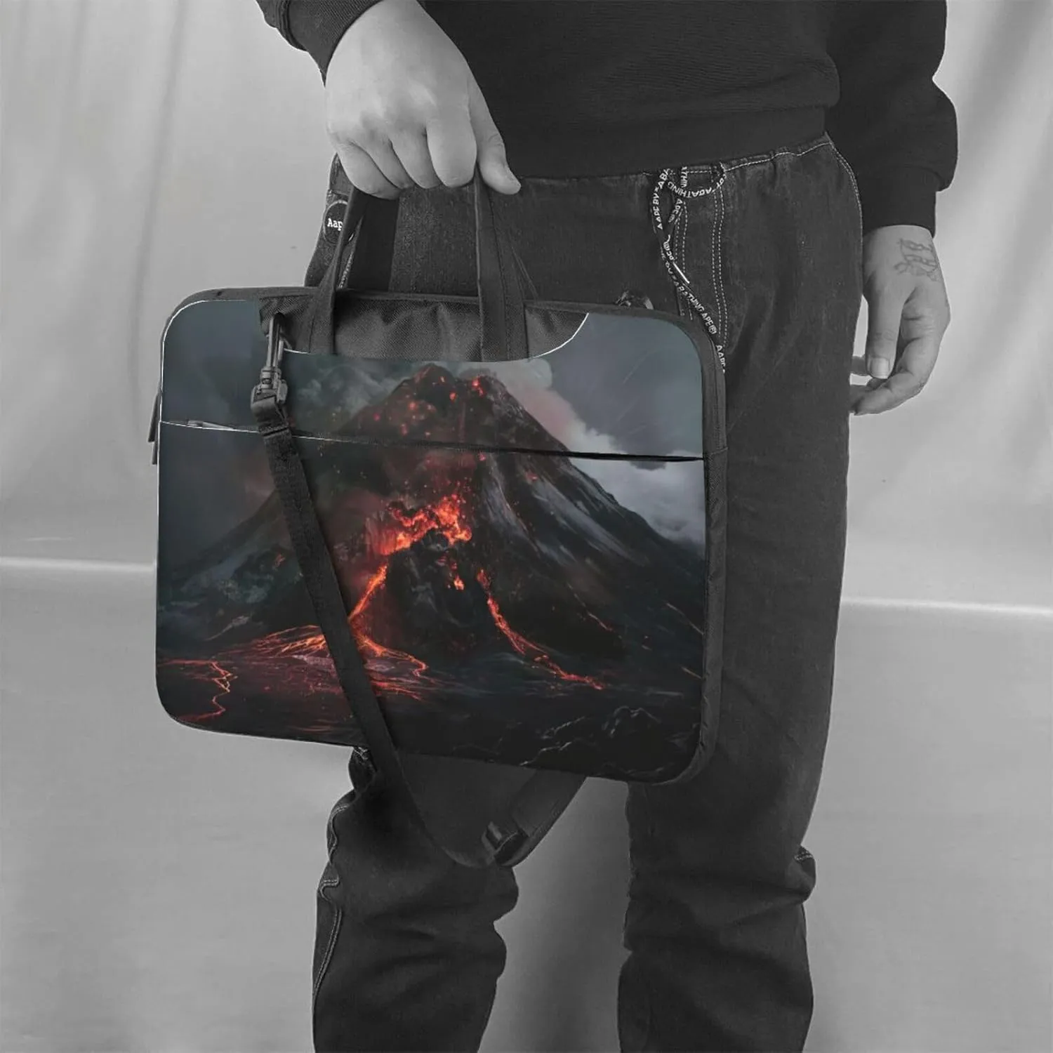 volcano Print Work Casual Office Laptop Shoulder Messenger Bag 13 inch 14 inch 15.6 inch