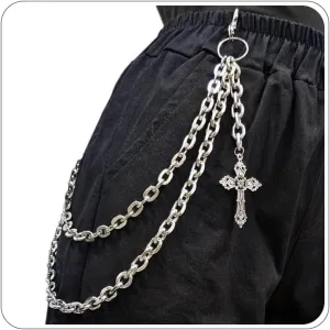 Wallet Chains for Men Jean Chains Punk Hip Hop Pant Chain Cross Rivet Goth Accessories Chain for Jeans Pocket Chain Belt Chain Men Christmas for Husbands