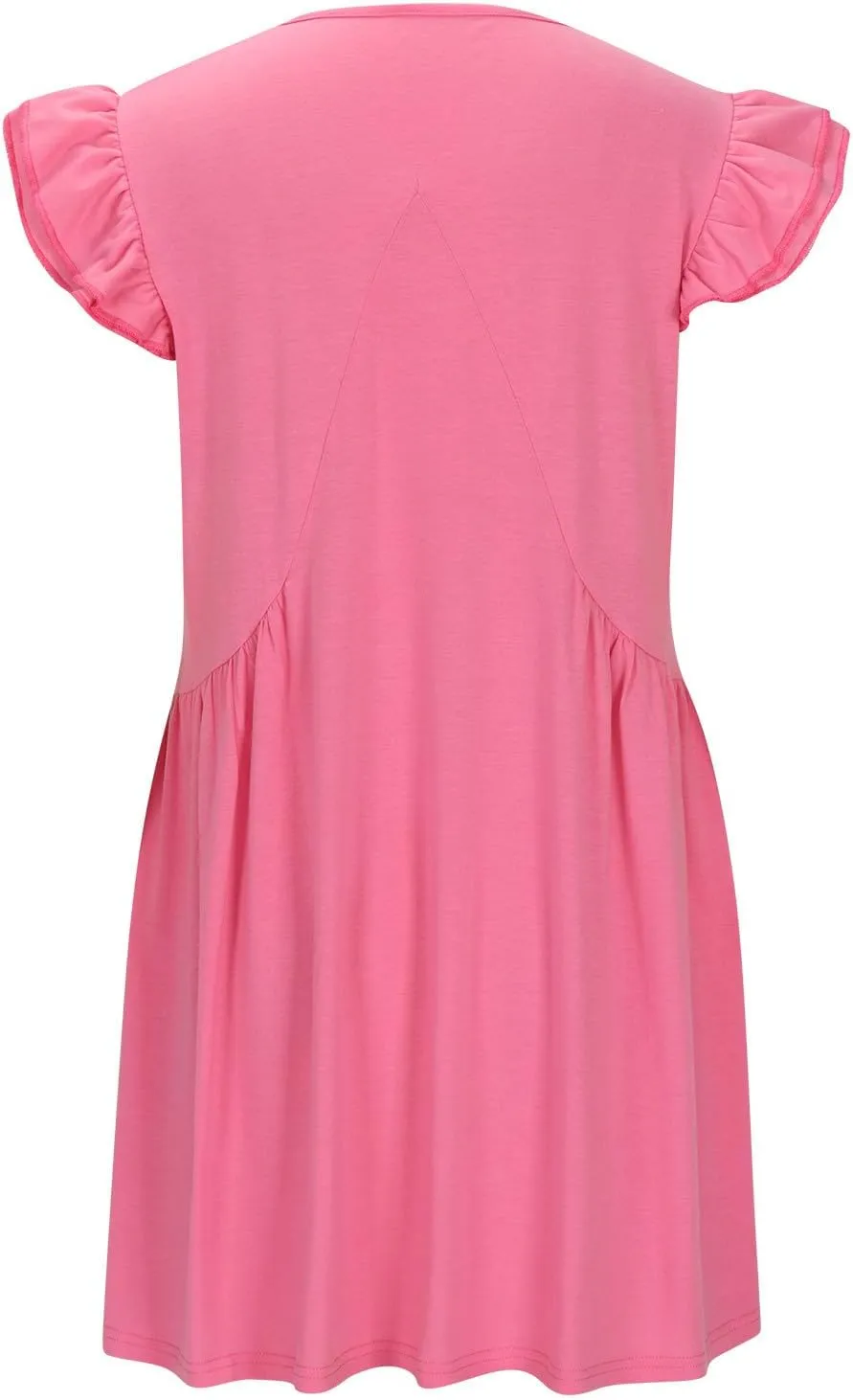 Women 2024 Summer Boho Beach Casual Short Dress Ruffle Cap Sleeve V Neck Cute Flowy Swing A-Line Mini Dress Sundress
