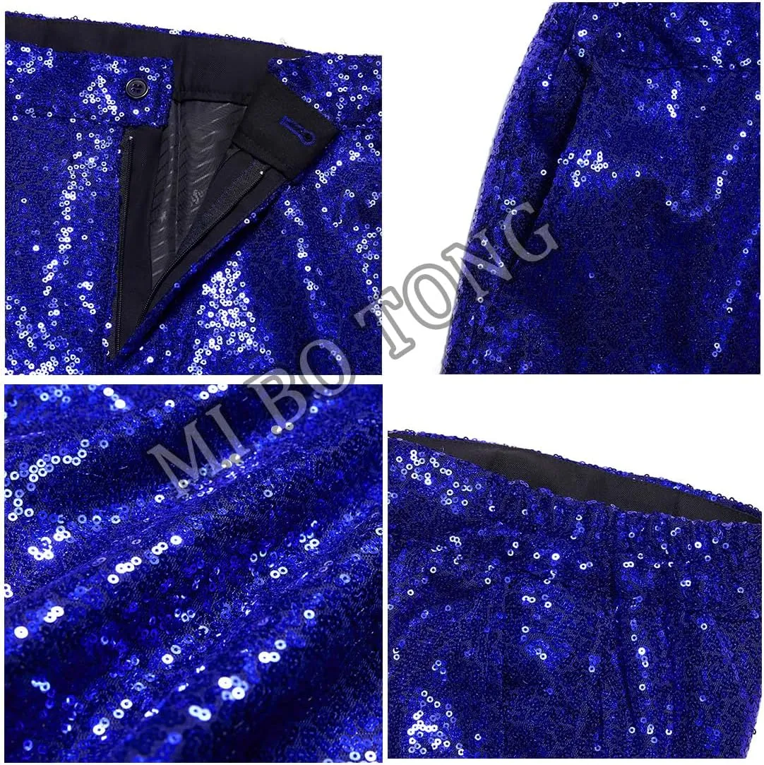 Women Black Sequins Suits Set Sequins Blazer Sparkly Glitter Wedding Party Wear Suits Blazer and Pants Set