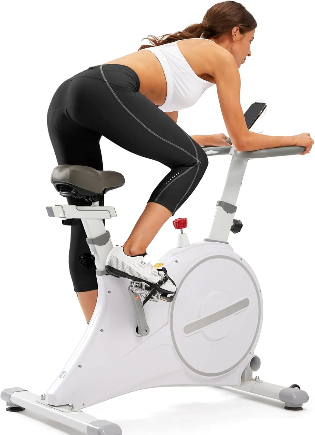 Women's 4D Padded Bike Pants High Waist Cycling Shorts Bicycle Capris 3/4 Biking Tights with Zipper Pockets