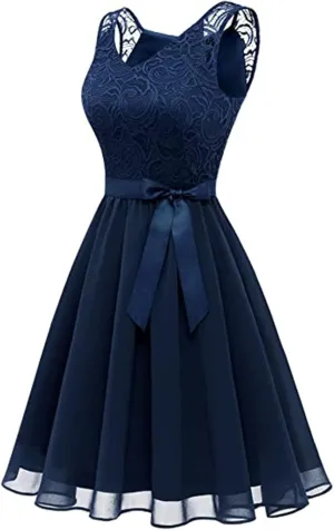 Women's Bridesmaid Dress 2024 Short Prom Dress Ruffle Wedding Guest Cocktail Dress Lace Floral Homecoming Dresses