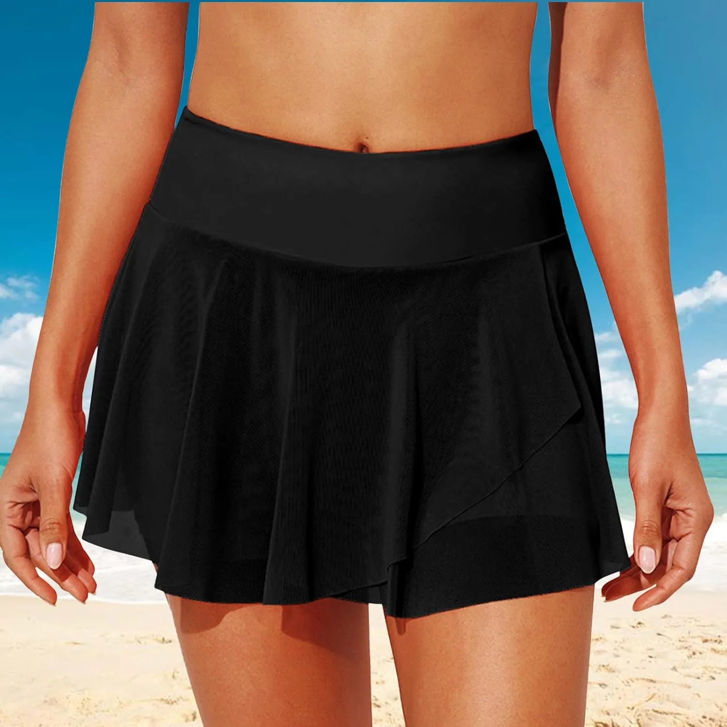 Women's Golf Skorts with Side Pockets Stretchy High Waisted Tennis Skirt Summer Athletic Solid Casual Running Workout Shorts