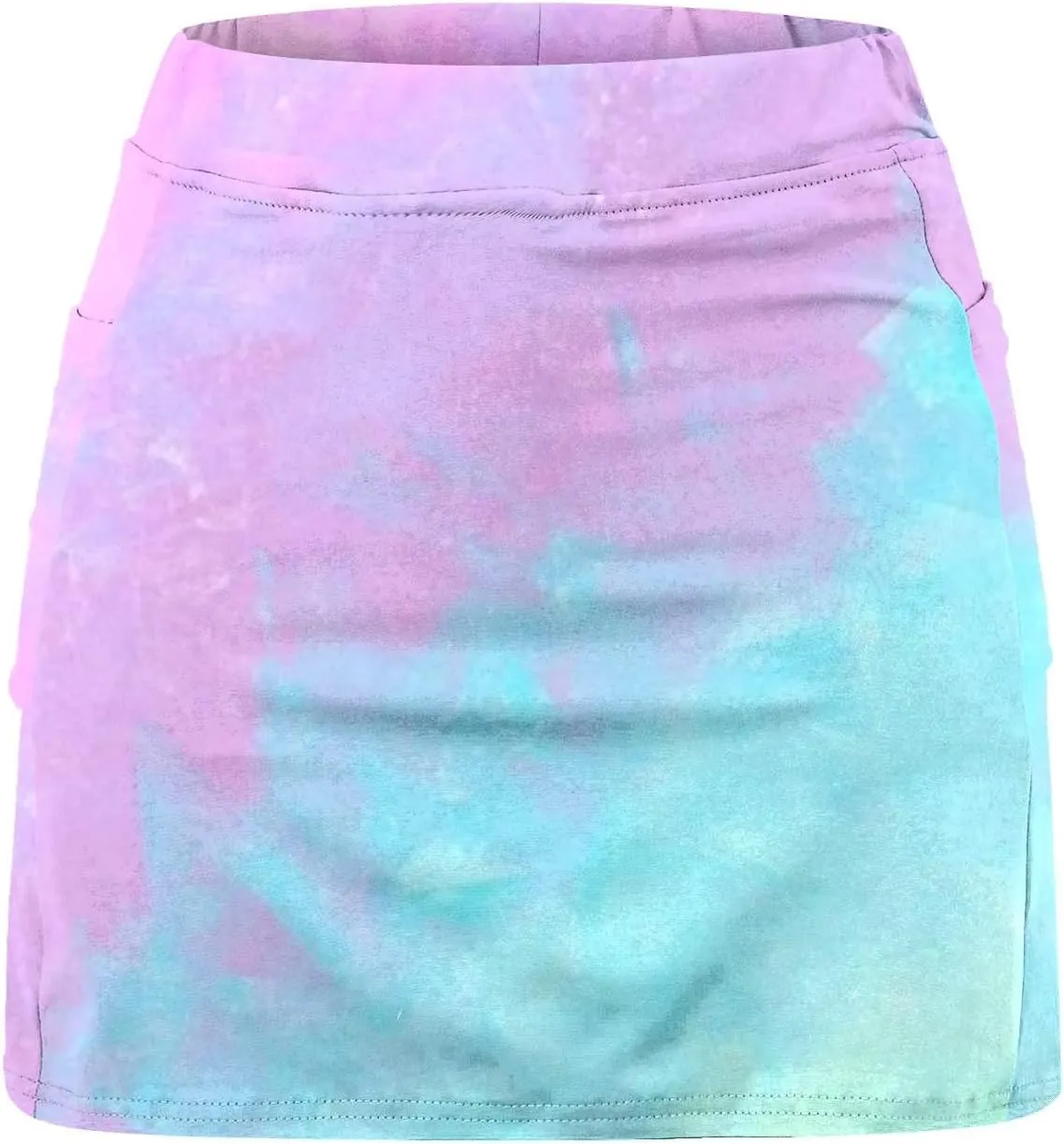 Women's Tennis Skirts 2 in 1 Athletic Tie-Dye High Waisted Stretchy Tennis Skort A-line Casual Y2K Summer Workout Golf Shorts