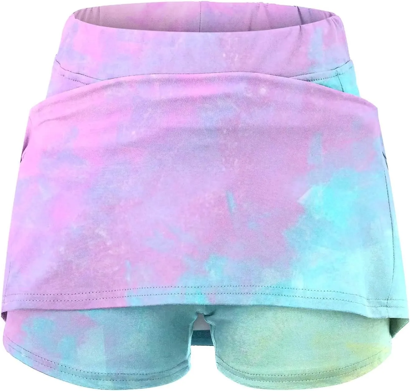 Women's Tennis Skirts 2 in 1 Athletic Tie-Dye High Waisted Stretchy Tennis Skort A-line Casual Y2K Summer Workout Golf Shorts
