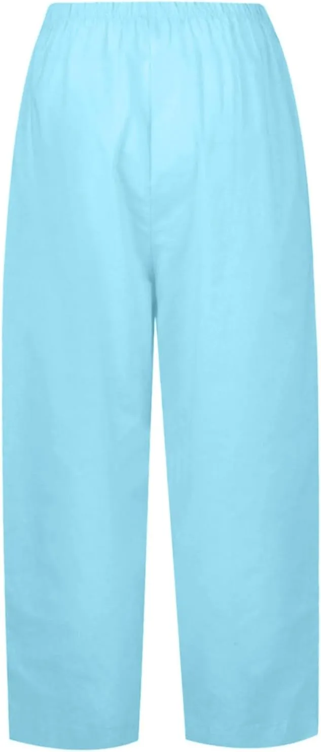 Womens Wide Leg Harem Pants Winter Lightweight Work Pants with Pockets Barrel Pants Fleece Lined