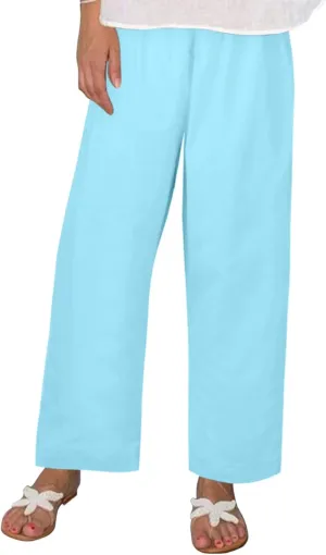 Womens Wide Leg Harem Pants Winter Lightweight Work Pants with Pockets Barrel Pants Fleece Lined