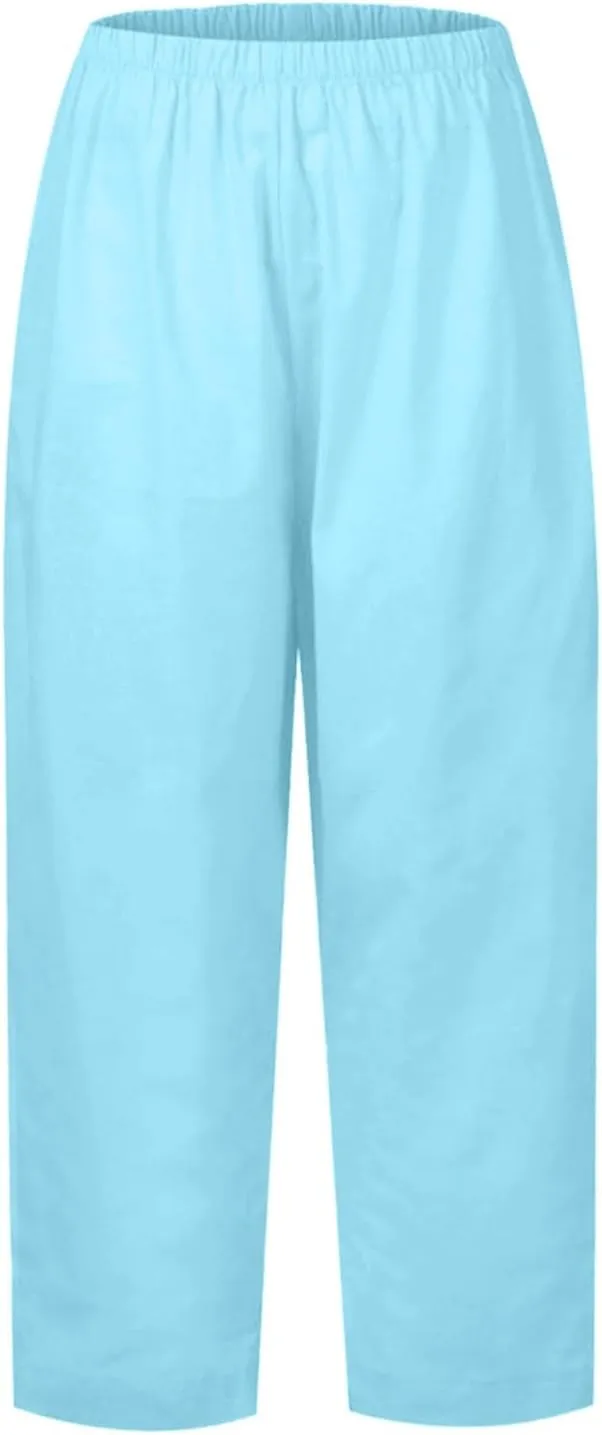 Womens Wide Leg Harem Pants Winter Lightweight Work Pants with Pockets Barrel Pants Fleece Lined