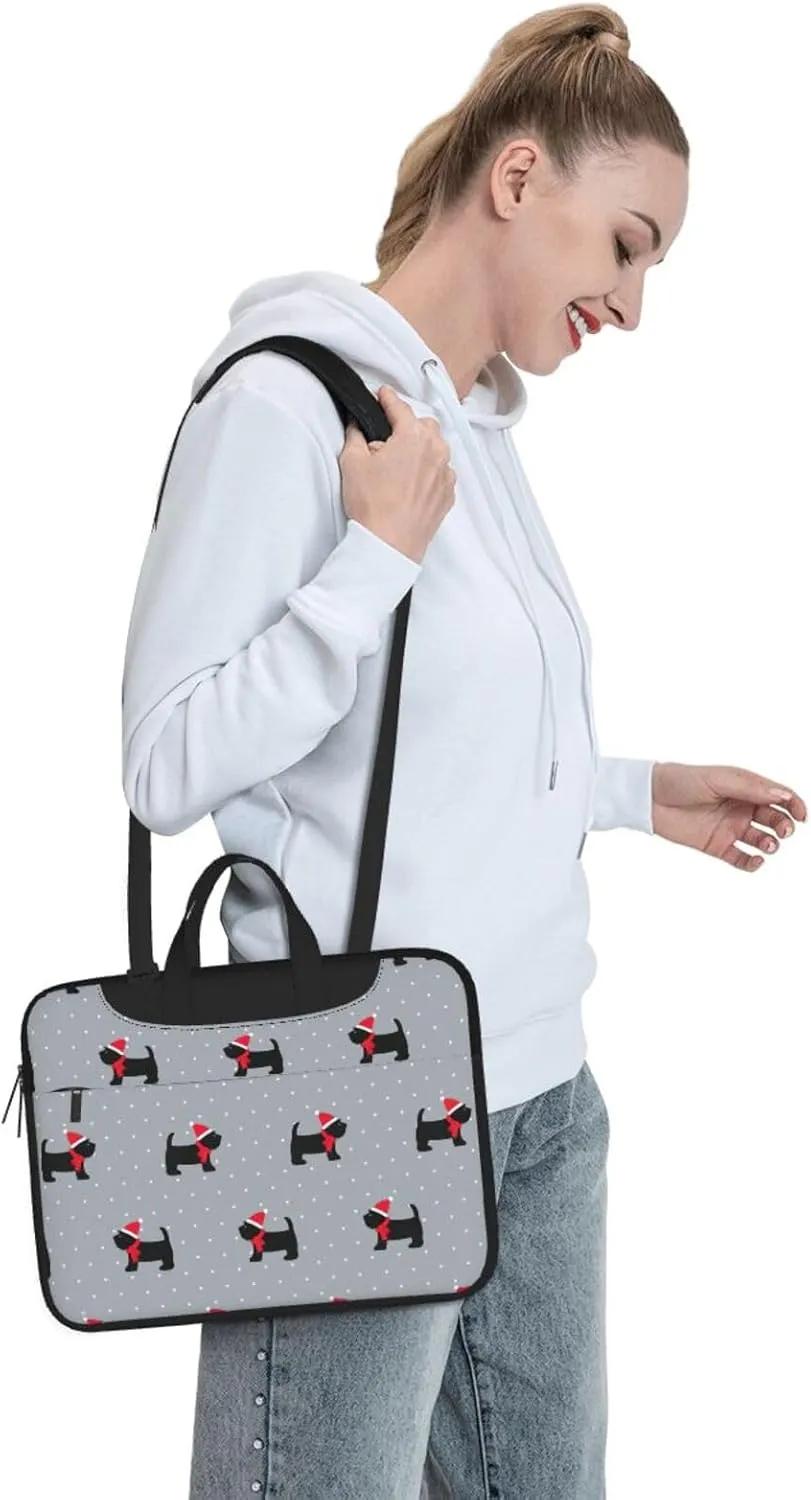 Xmas Cute Dogs Print Work Casual Office Laptop Shoulder Messenger Bag 13 inch 14 inch 15.6 inch
