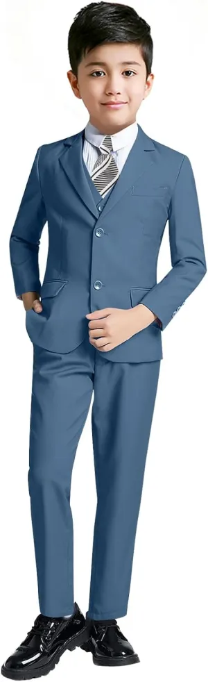 YuanLu Boys Suit for Kids Tuxedo Wedding Ring Bearer Outfit Boy Formal Suits 5 Piece Slim Fit Dresswear Suit Set
