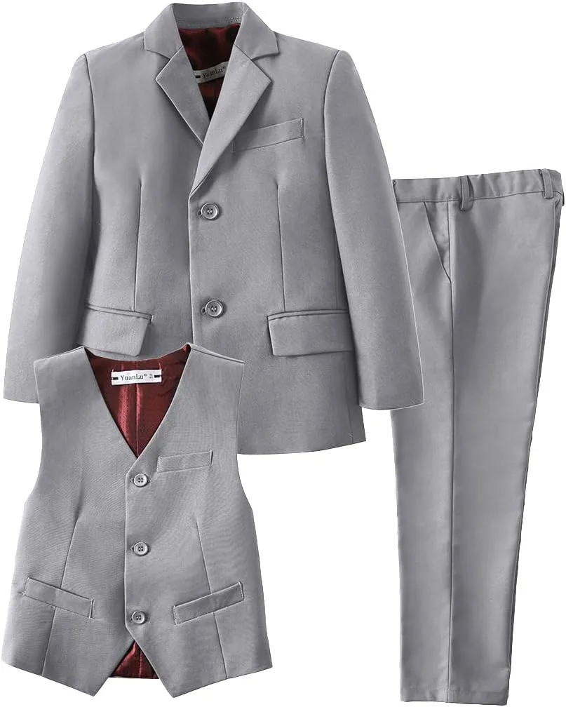 YuanLu Suits for Boys Ring Bearer Outfit Formal Vest and Pants Suit for Boy Wedding Suits Set